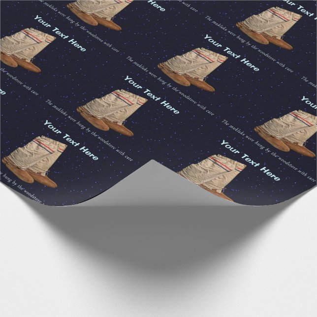 Christmas Mukluks Wrapping Paper (Corner)