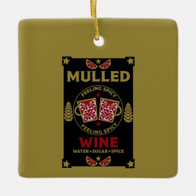 Christmas Mulled Red Wine  Ceramic Ornament (Front)