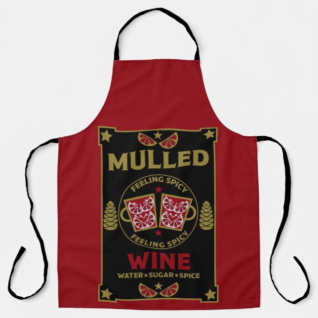Christmas Mulled Red Wine Drink Apron (Front)