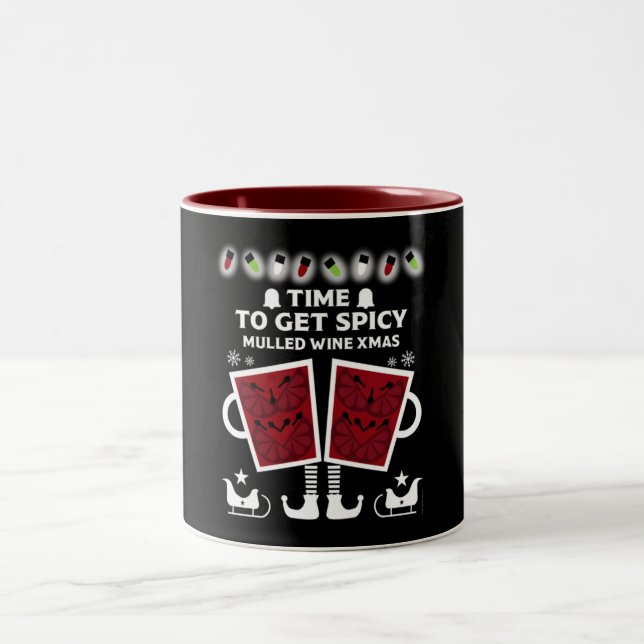 Christmas Mulled Red Wine  Two-Tone Coffee Mug (Center)