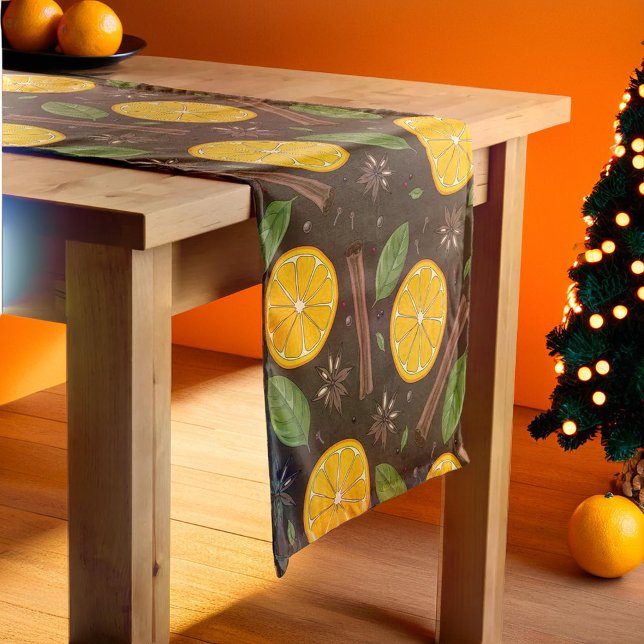 Christmas mulled wine spicy brown short table runner (Christmas mulled wine spicy brown short table runner)