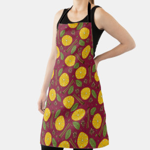 Christmas mulled wine spicy burgundy apron