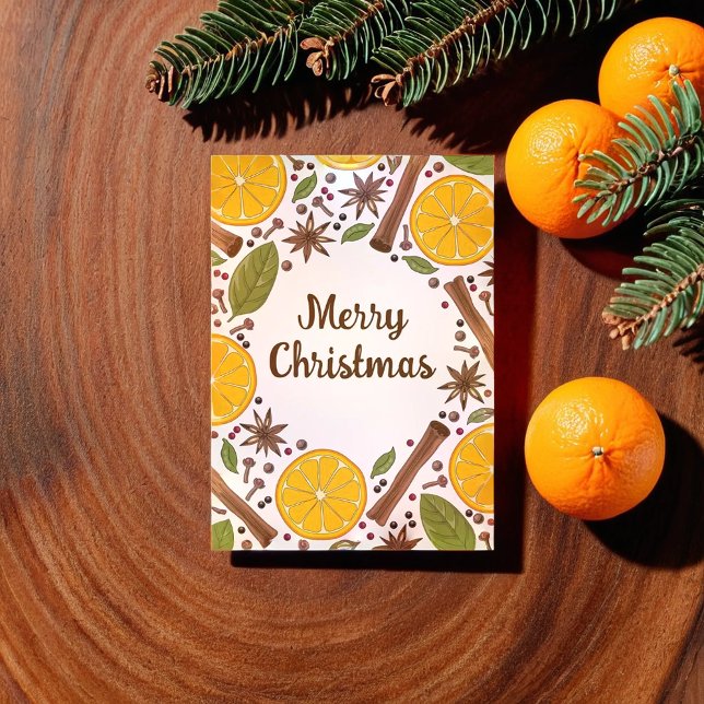 Christmas mulled wine spicy Flat Holiday Card (Christmas mulled wine spicy Flat Holiday Card)