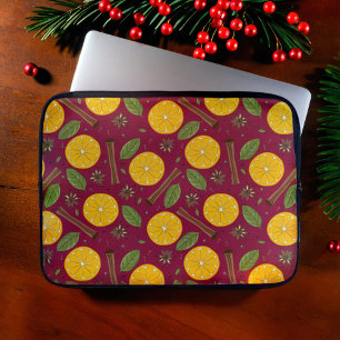 Christmas mulled wine spicy white laptop sleeve