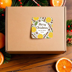 Christmas mulled wine spicy white square sticker