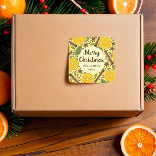 Christmas mulled wine spicy yellow square sticker