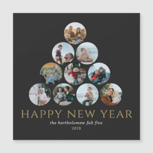 Christmas Multi Photo Magnet Black Gold