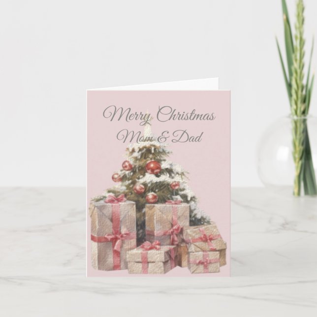 Christmas Mum And Dad Thank You Card (Front)