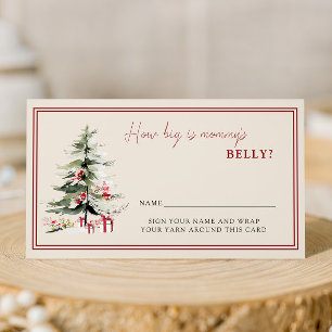 Christmas Mummy Belly Guessing Baby Shower Game Enclosure Card