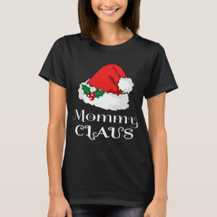 Christmas Mummy Claus Matching Pajama Santa Hat X- T-Shirt