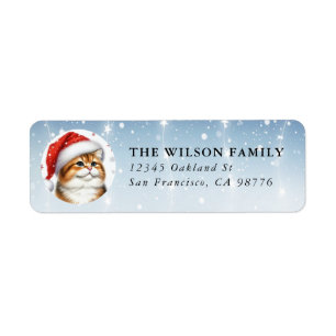 Christmas Munchkin Cat Return Labels