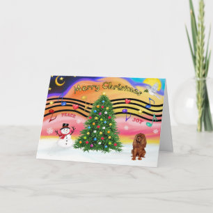 Christmas Music 2 - Cavalier (Ruby) Holiday Card