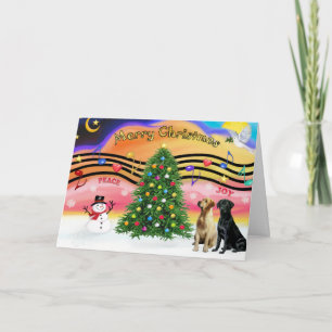 Christmas Music 2 - Labrador Retrievers (two) Holiday Card