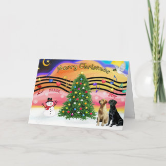 Christmas Music 2 - Labrador Retrievers (two) Holiday Card