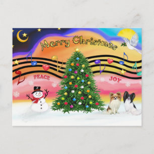 Christmas Music 2 - Papillons (two) Holiday Postcard