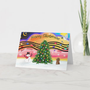 Christmas Music 2 - Poodle (Apricot Toy) Holiday Card