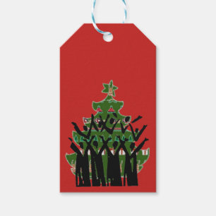 Christmas Music Carol Singers Gospel Choir Red Gift Tags
