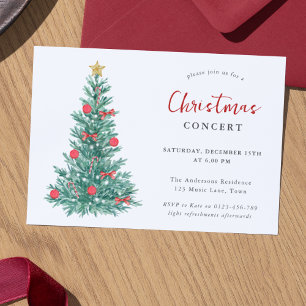 Christmas Music Concert Simple Elegant Invitation