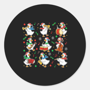 Christmas Music Goose Teacher Shirt, Holiday Music Classic Round Sticker