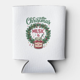 Christmas Music Is Jam Jar Pine Wreath Headphones Can Cooler