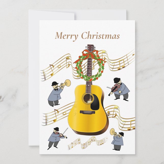 Christmas Musical instruments Music Notes Guitar (Front)