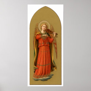 Christmas Musician Angels, Vintage Renaissance Poster