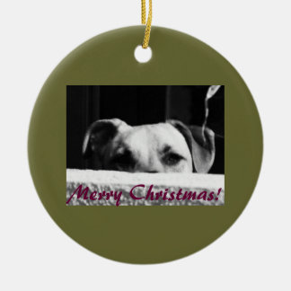 Christmas Mutt Ceramic Ornament
