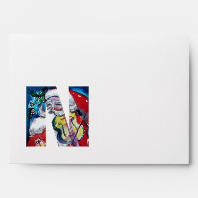 CHRISTMAS N LETTER /SANTA  CLAUS WITH VIOLIN ENVELOPE (Front)
