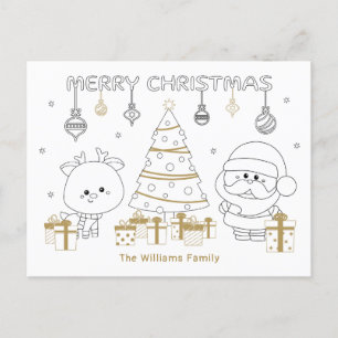 Christmas Name Colouring Fun Cute Custom Unique Holiday Postcard