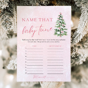 Christmas Name That Baby Tune Baby Shower Game Invitation