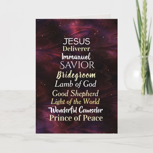 Christmas Names of Jesus Bible Verse Matthew 1:23 Holiday Card (Front)