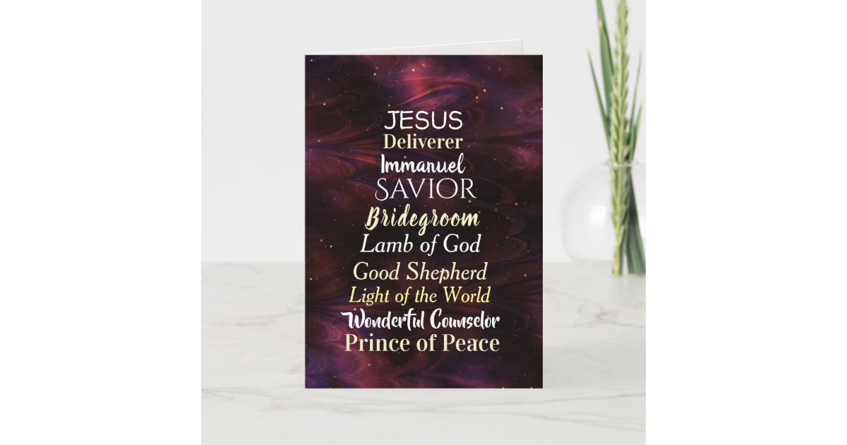 Christmas Names of Jesus Bible Verse Matthew 1:23 Holiday Card | Zazzle.com.au