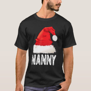 Christmas Nanny Santa Hat Xmas Matching Family T-Shirt