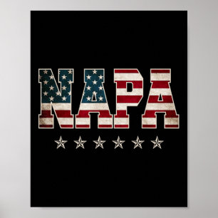 Christmas Napa Father's Day American Flag 4th Of J Poster