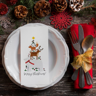 Christmas napkin new year animal cute illustration