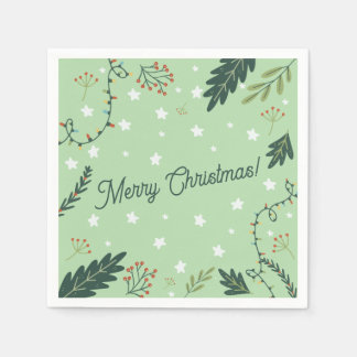 Christmas napkin New Year dinner sage green