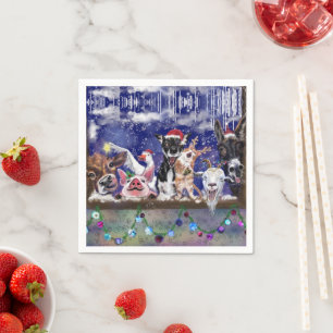 Christmas Napkins Happy Animal Party