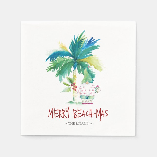 Christmas Napkins Tropical Beach (Front)