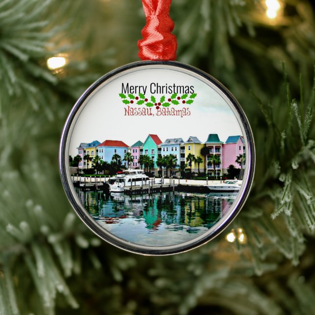 Christmas, Nassau Bahamas, Metal Ornament (Tree)