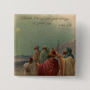 Christmas Nativity 15 Cm Square Badge
