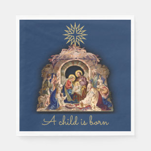 Christmas Nativity Adoration of Baby Jesus Napkins