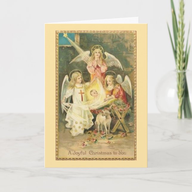 Christmas, Nativity, Angels, Christ Child, Holiday Card (Front)