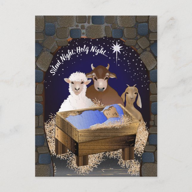 Christmas Nativity Baby Jesus Holiday Postcard (Front)