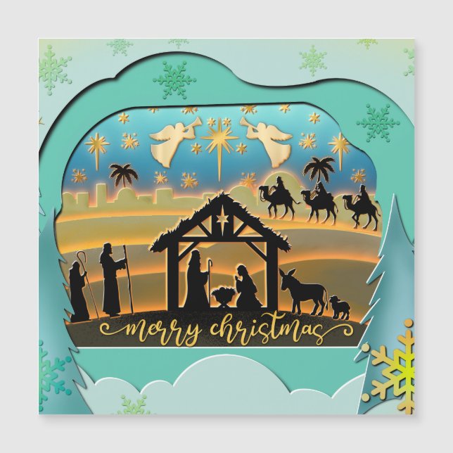 Christmas Nativity Baby Jesus in Manger Scene (Front)