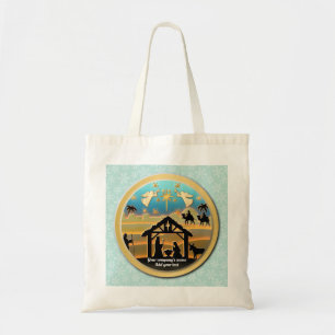 Christmas Nativity Baby Jesus in Manger Scene Tote Bag