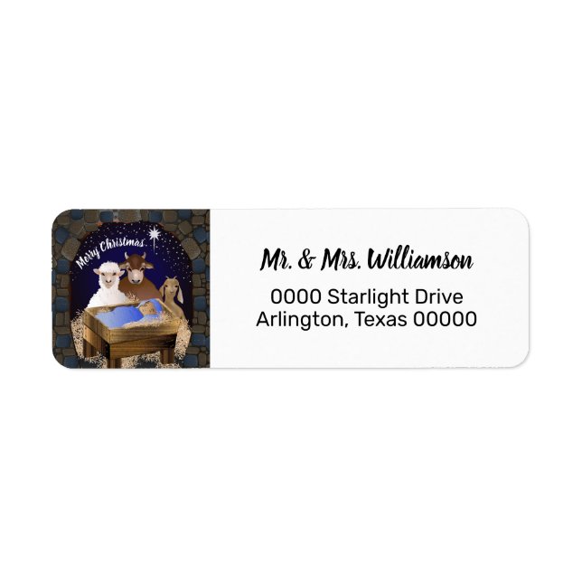 Christmas Nativity Baby Jesus Return Address Label (Front)