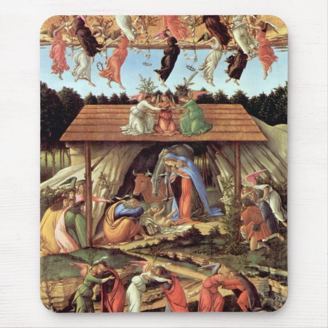 Christmas Nativity, Birth of Christ by Botticelli Mouse Pad (Front)