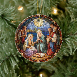 Christmas Nativity Ceramic Ornament