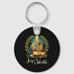 Christmas Nativity Christian Birth Of Jesus Joy To Key Ring