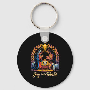 Christmas Nativity Christian Birth Of Jesus Joy To Key Ring